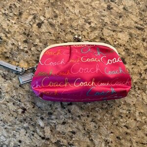 COACH SATIN & SILVER FRAMED COIN WRISTLET